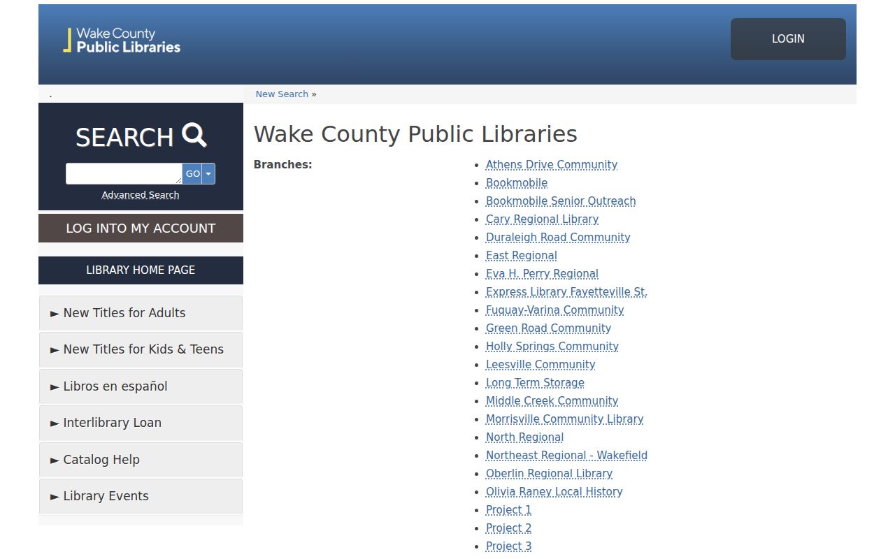 Wake County people search in the Olivia Raney local history library catalog