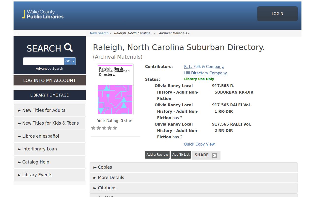 Wake County people directories Olivia Raney reverse directory catalog