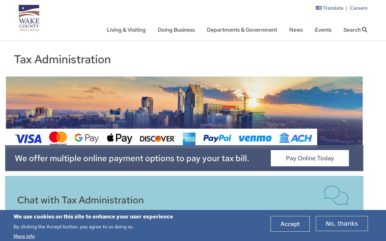 Wake County public records access through Tax Administration
