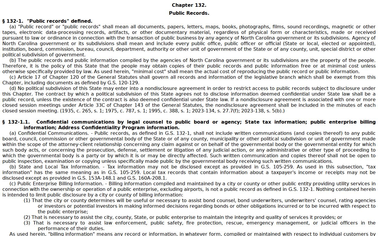 Wake County voter records law and protected data context